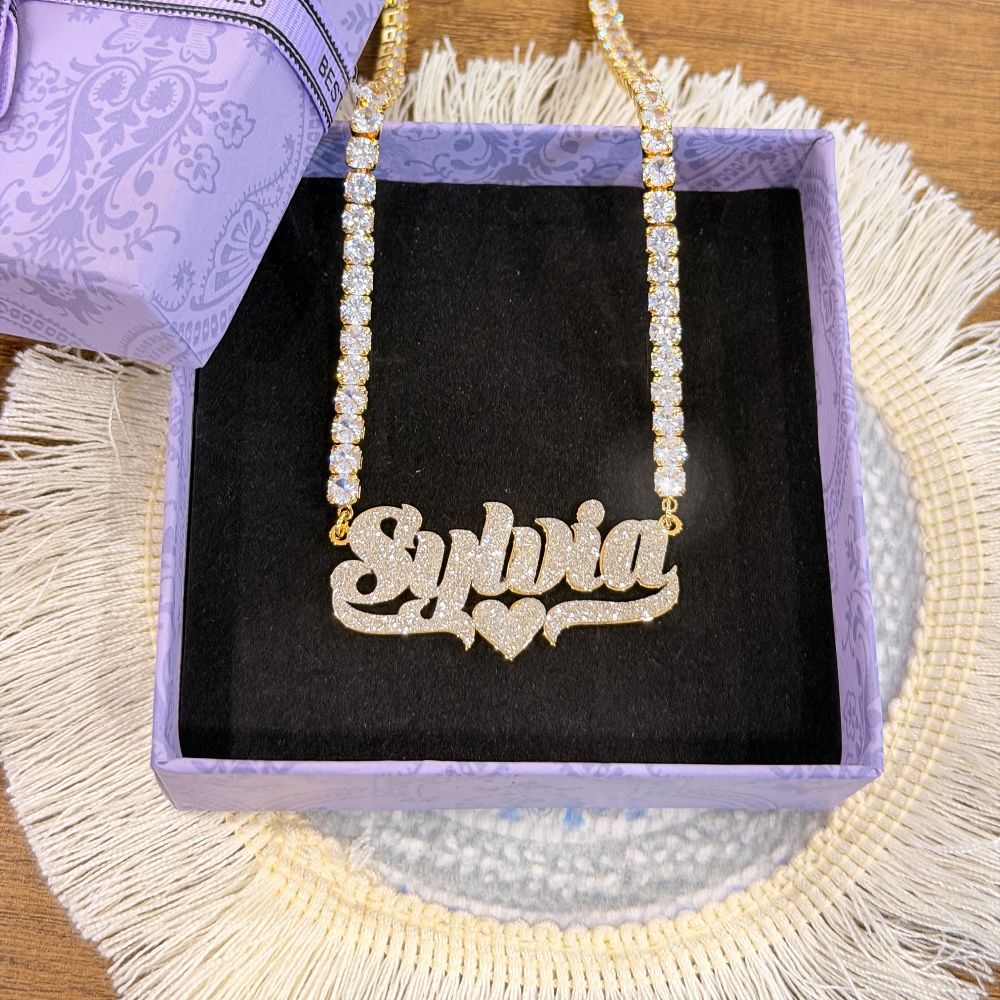 طقم أقراط وقلادة مخصص من DUOYI - مراجعة Name Necklace Custom وسعره
