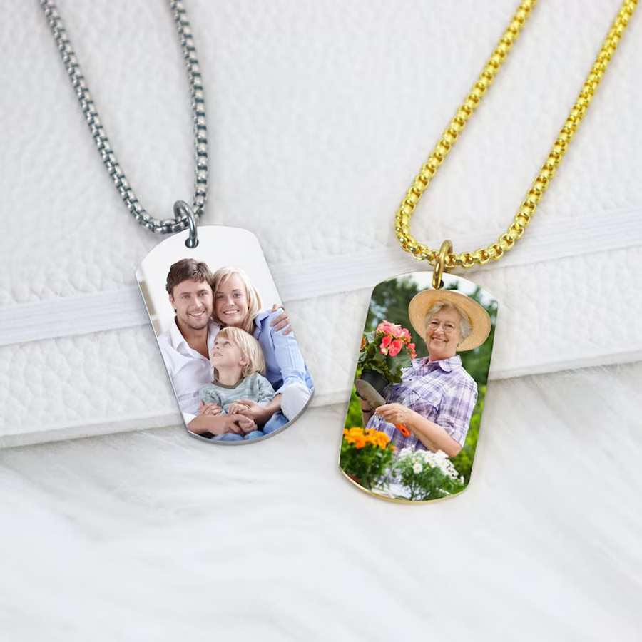 Acheerup نقش صورة ملونة Dogtag - مراجعة Name Necklace Custom وسعره